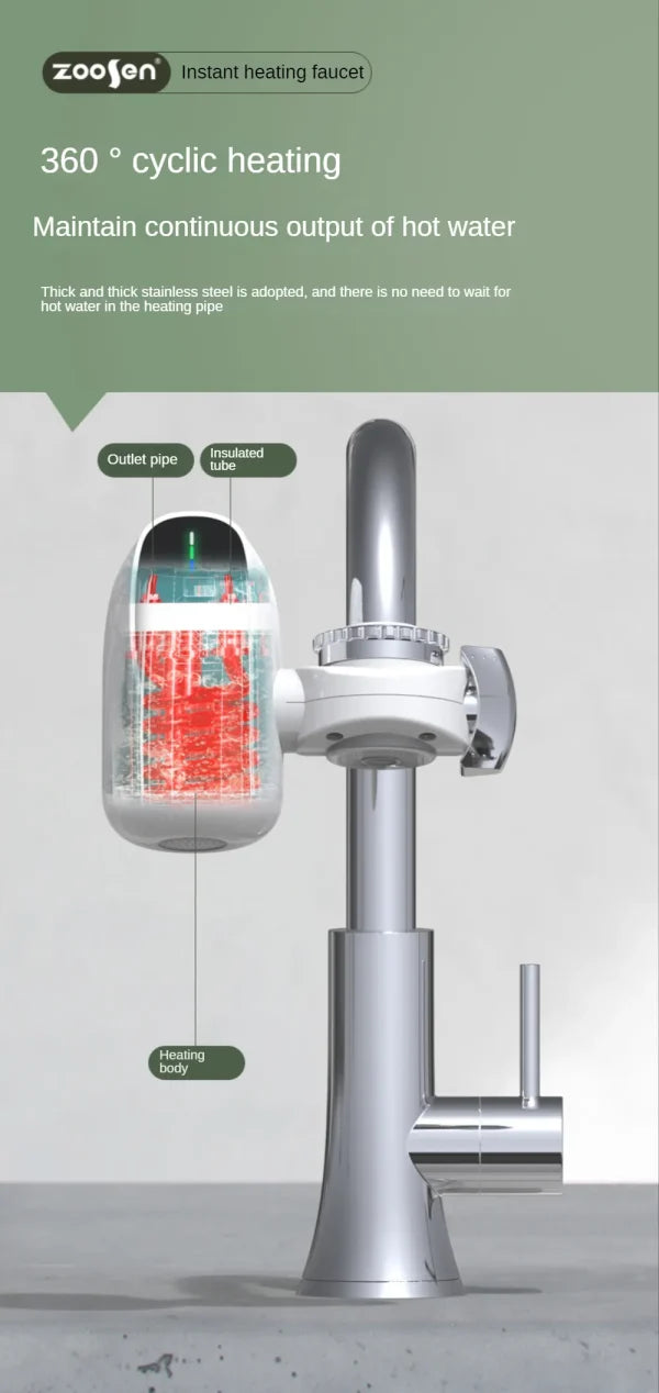 220v Easy Installation Electric Faucet Instant Heating Kitchen Basin Hot And Cold Dual-use Anti-dry Burning (leakage Protection)