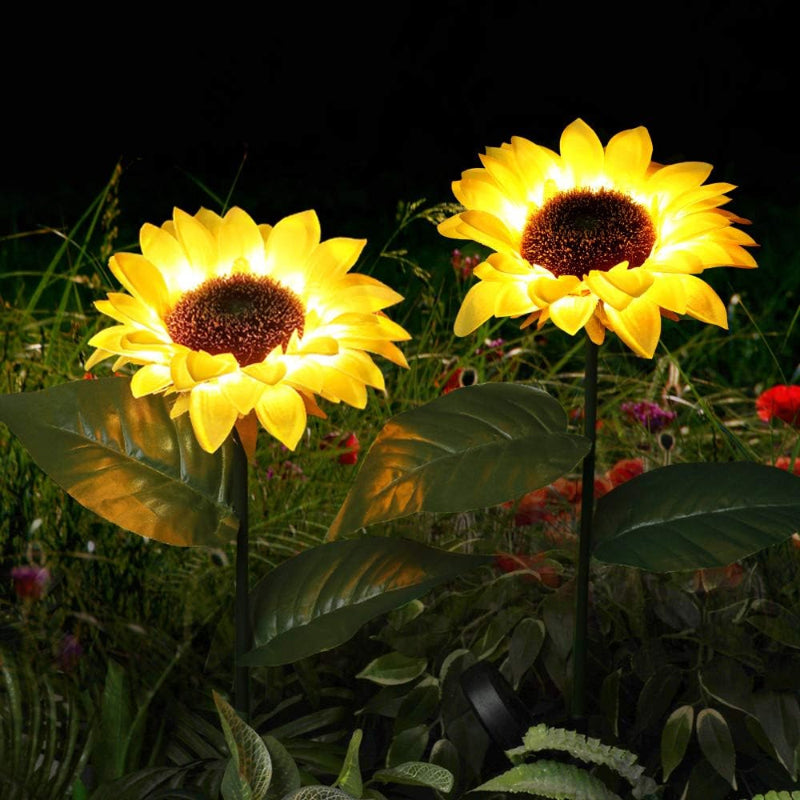 Solar Sunflower Waterproof Decorative Lights For Outdoor Garden And Lawn (Pack Of 2)