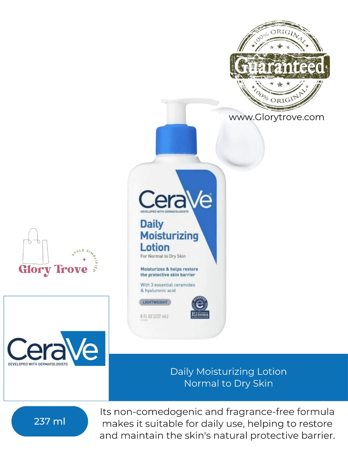 CeraVe Daily Moisturizing Lotion 237ml (Normal to Dry Skin)