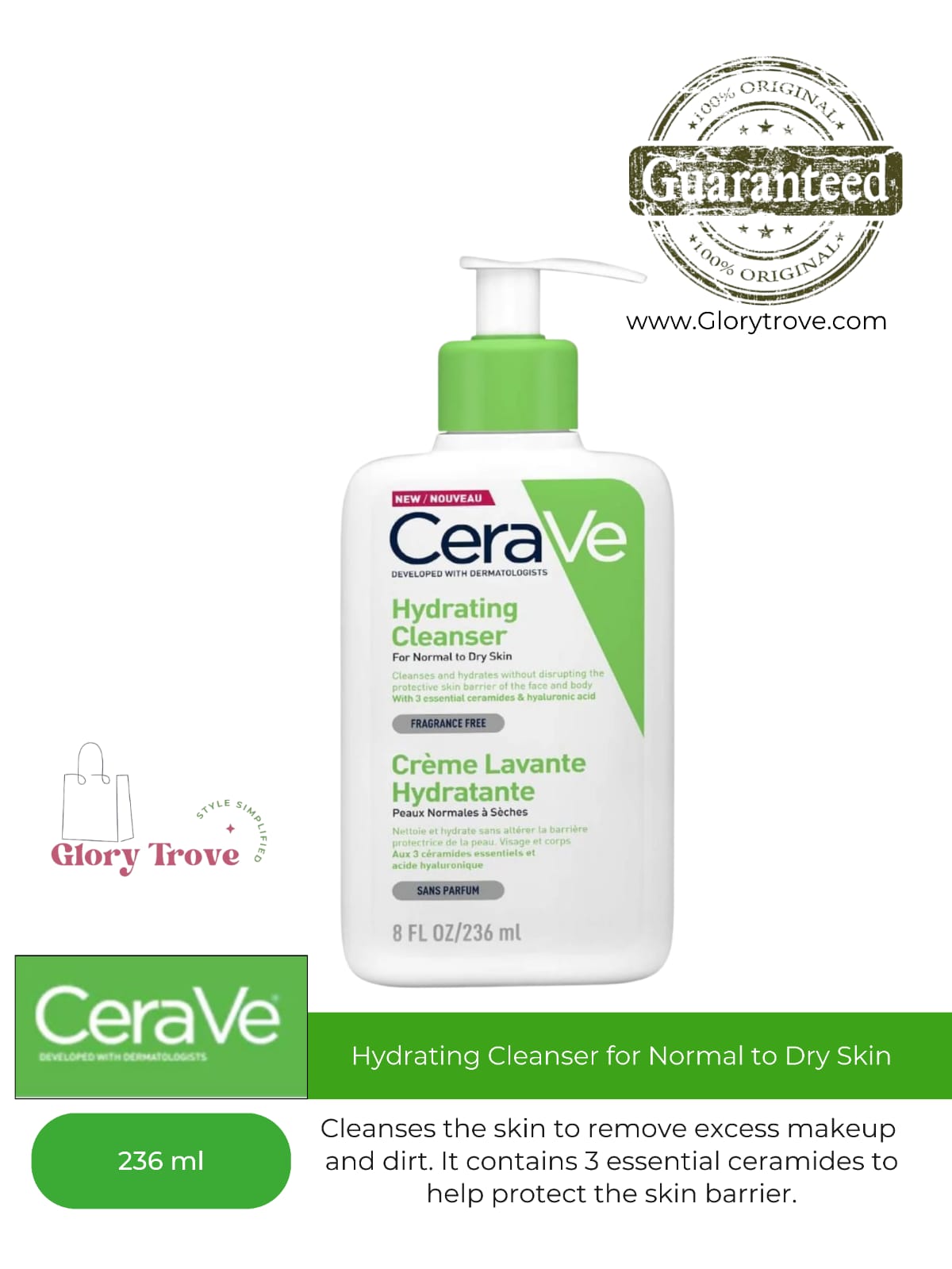 CeraVe- Hydrating Cleanser for Normal to Dry skin, 236ml