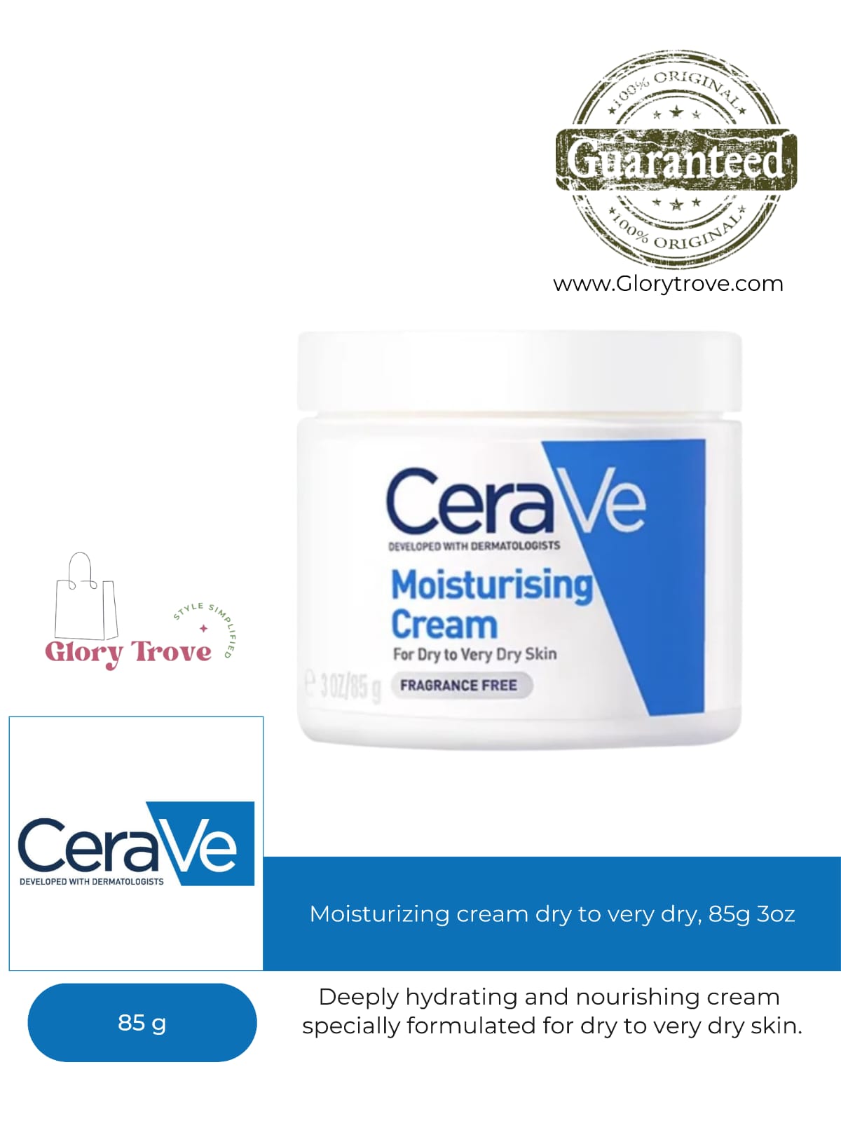 Cerave - Moisturizing Cream Dry to Very Dry, 85g