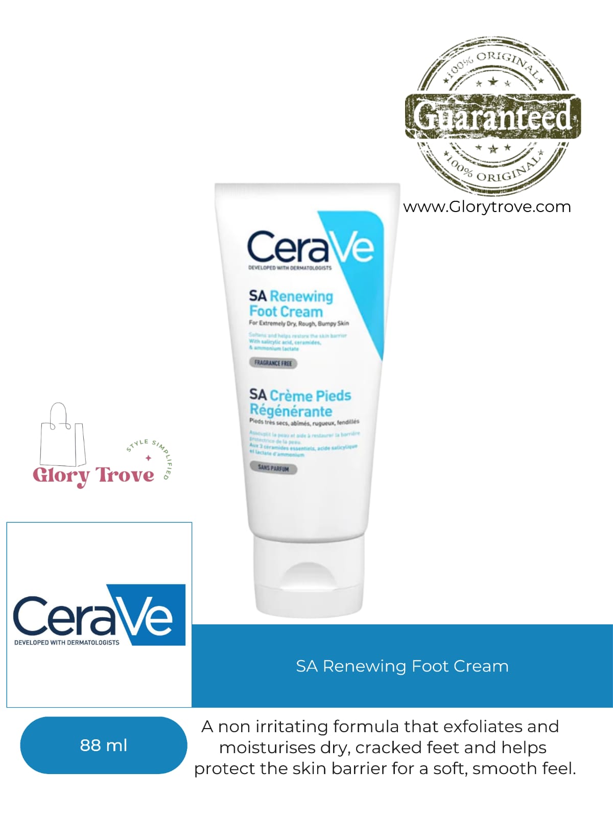 CeraVe- SA Renewing Foot Cream 88ml