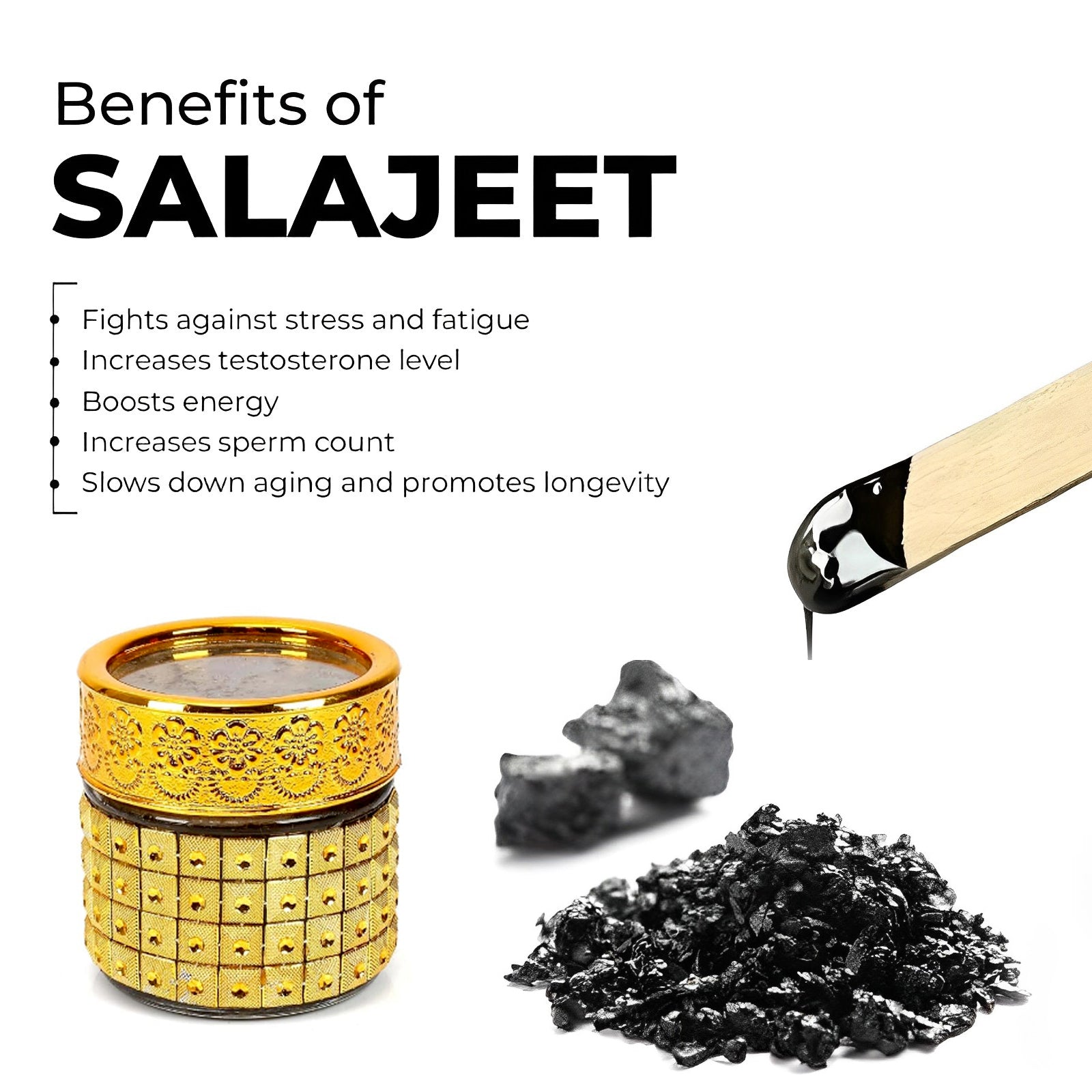 100% Organic Pure And Fresh Black Gold Himalayan Shilajit Salajeet