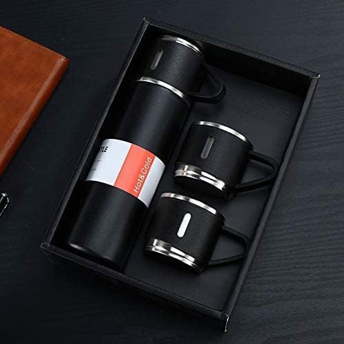 Vacuum Flask Gift Set With 3 Stainless Steel Cups Combo – 500ml – Keeps Hot/cold (random Color)