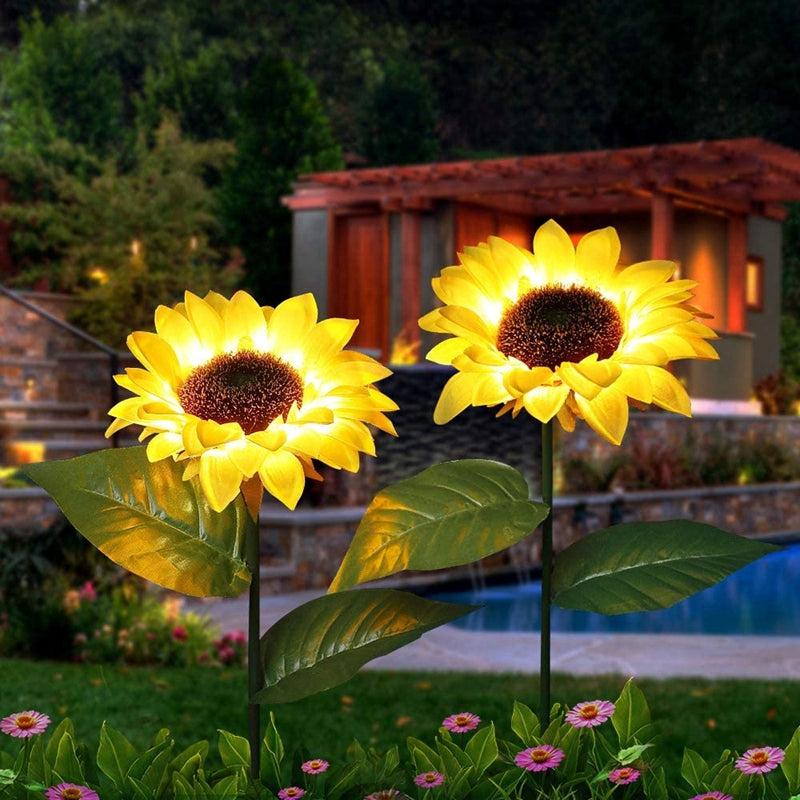 Solar Sunflower Waterproof Decorative Lights For Outdoor Garden And Lawn (Pack Of 2)