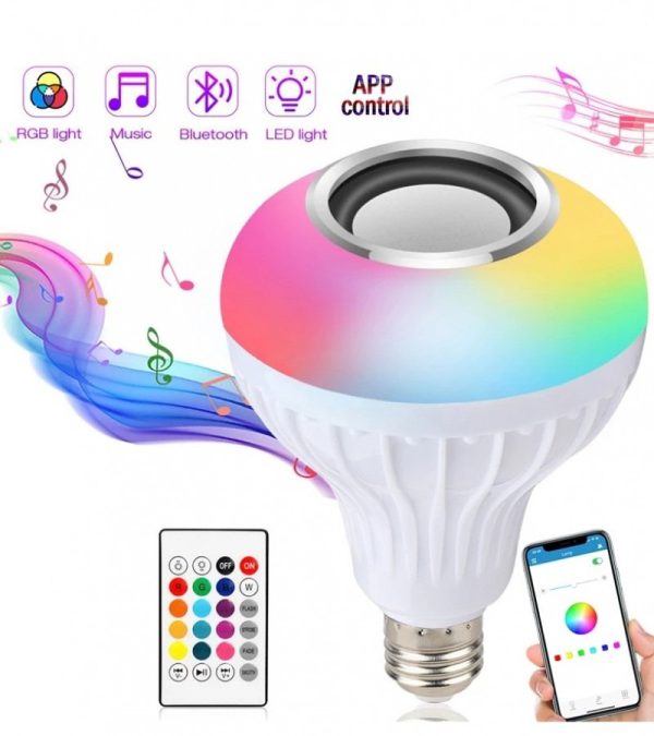 Smart Led Light Bulb With Built in Bluetooth Speaker And Remote Contro