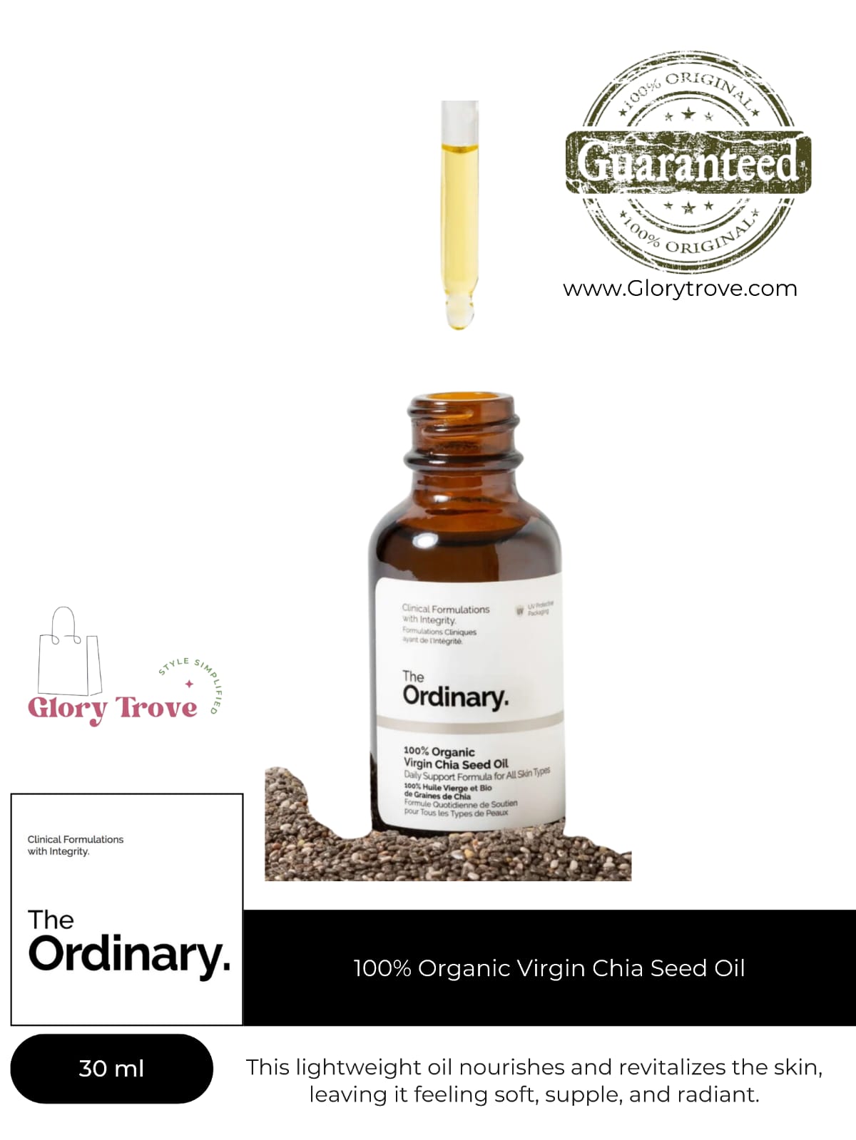 The Organic 100% Organic Virgin Chia Seed Oil