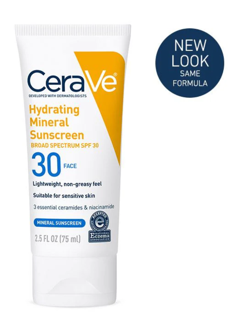 CeraVe- Hydrating Mineral Sunscreen SPF 30 Face Lotion, 75ml