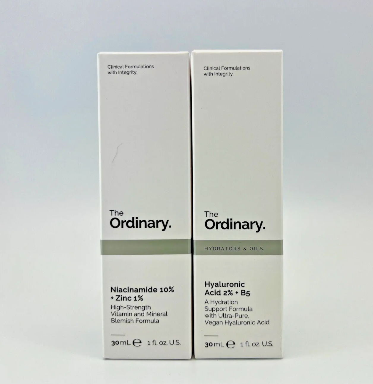 The Ordinary Hyaluronic Acid 2% + B5 and Niacinamide 10%+Zinc 1% (Set Of 2 Serums)