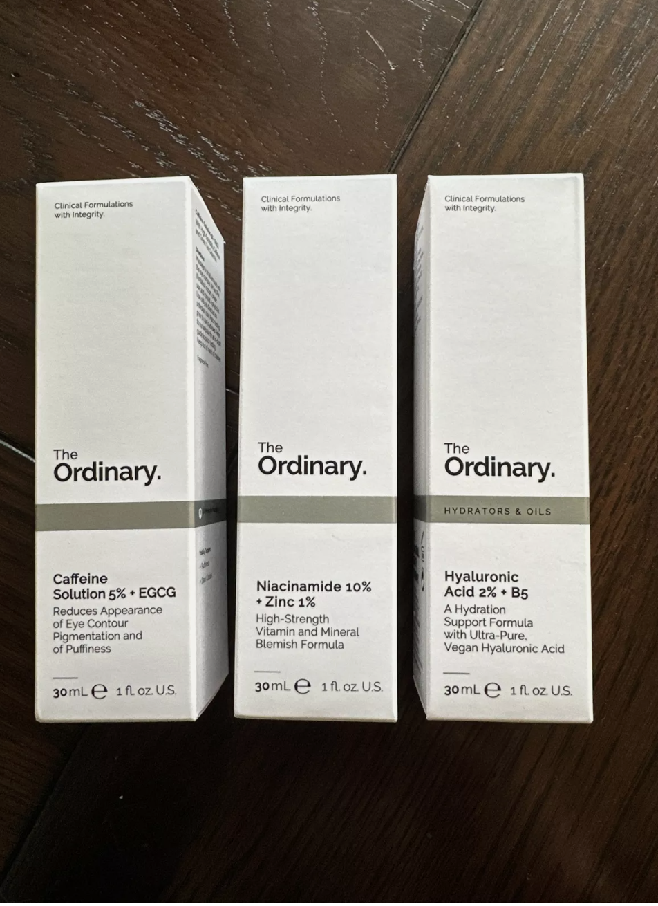 The Ordinary Face Serum Set! Caffeine Solution 5%+EGCG, Hyaluronic + Niacinamide