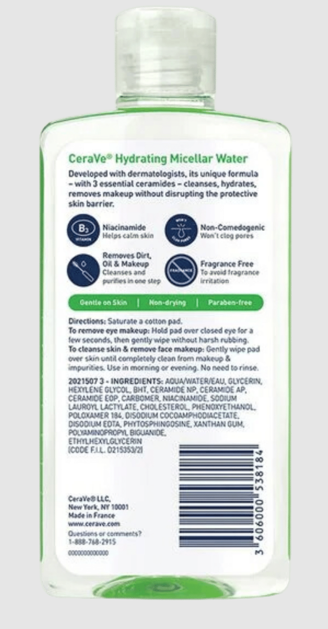 Cerave Hydrating Misceller Water 296 ml