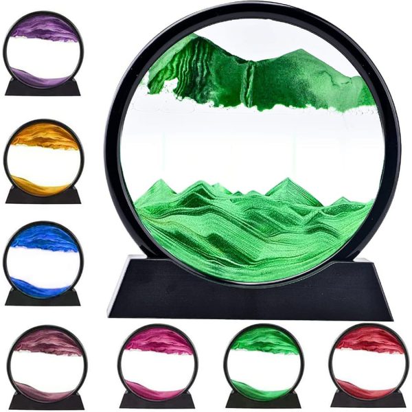 3D Sandscape Moving Sand Art Picture Round Glass Deep Sea Hourglass