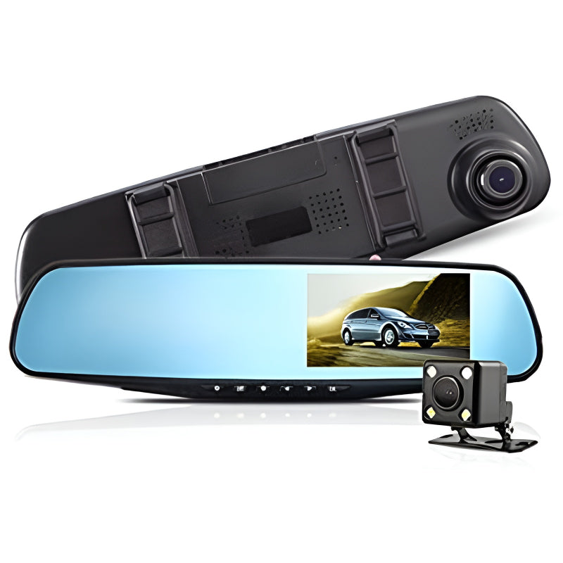 Full HD 1080P Dual Mirror Camera With 4.5″ TFT LCD Crystal-Clear Recording Vehicle Blackbox DVR