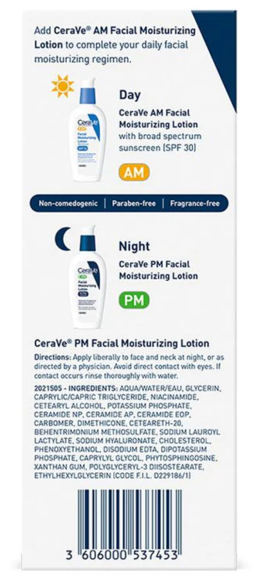 CeraVe- PM Facial Moisturizing Lotion 89ml