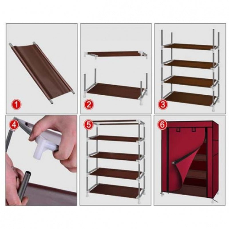 7 Shelves Wardrobe Shoe Case Portable Shoe Rack