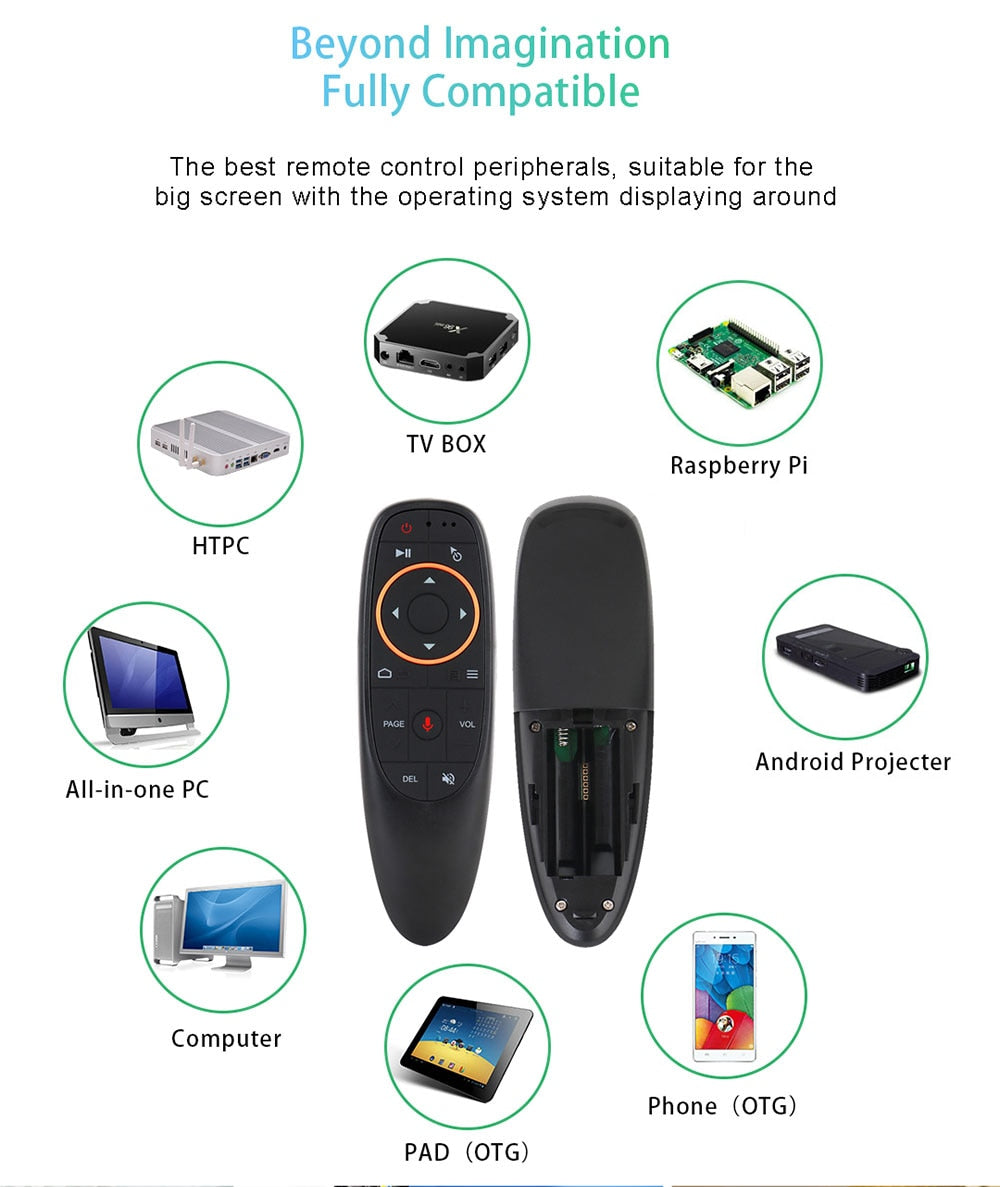 G10 Smart Voice Remote Control 2.4G RF Gyroscope Backlit Wireless Air Mouse