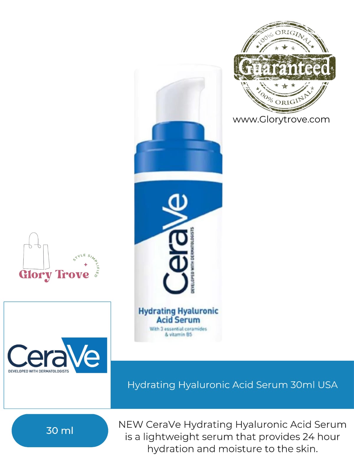 CeraVe- Hydrating Hyaluronic Acid Serum 30ml USA