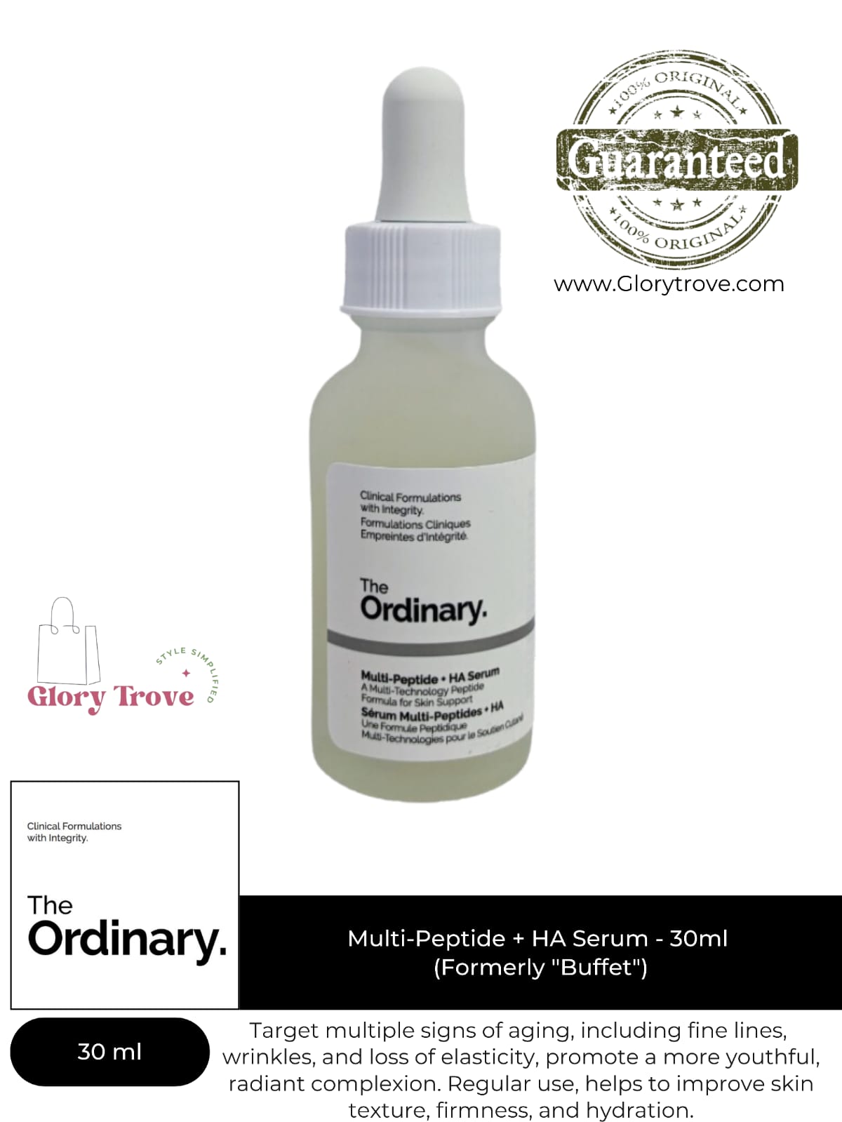 The Ordinary Multi-Peptide + HA Serum - 30ml (Formerly "Buffet")