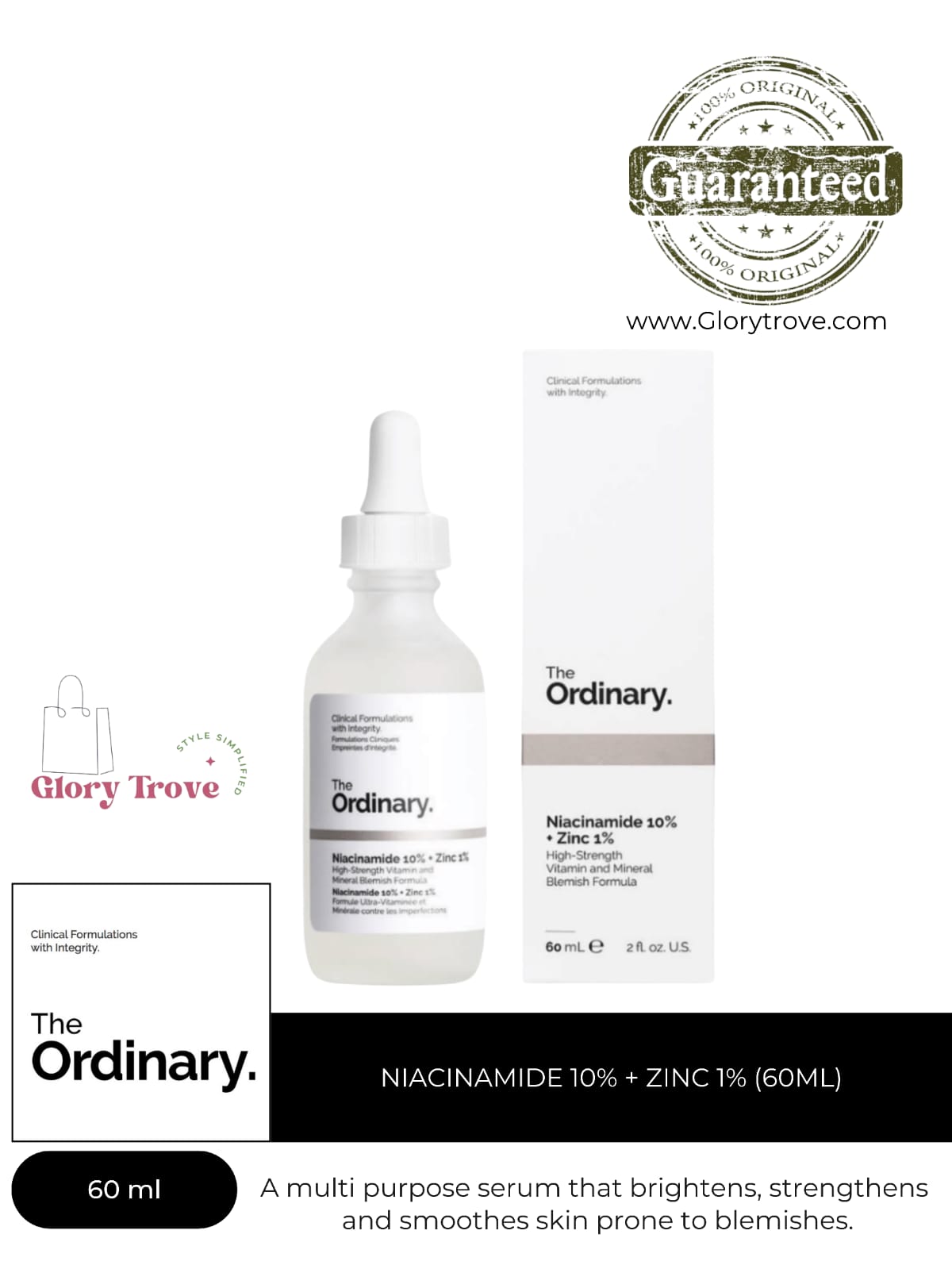 THE ORDINARY NIACINAMIDE 10% + ZINC 1% (60ML)