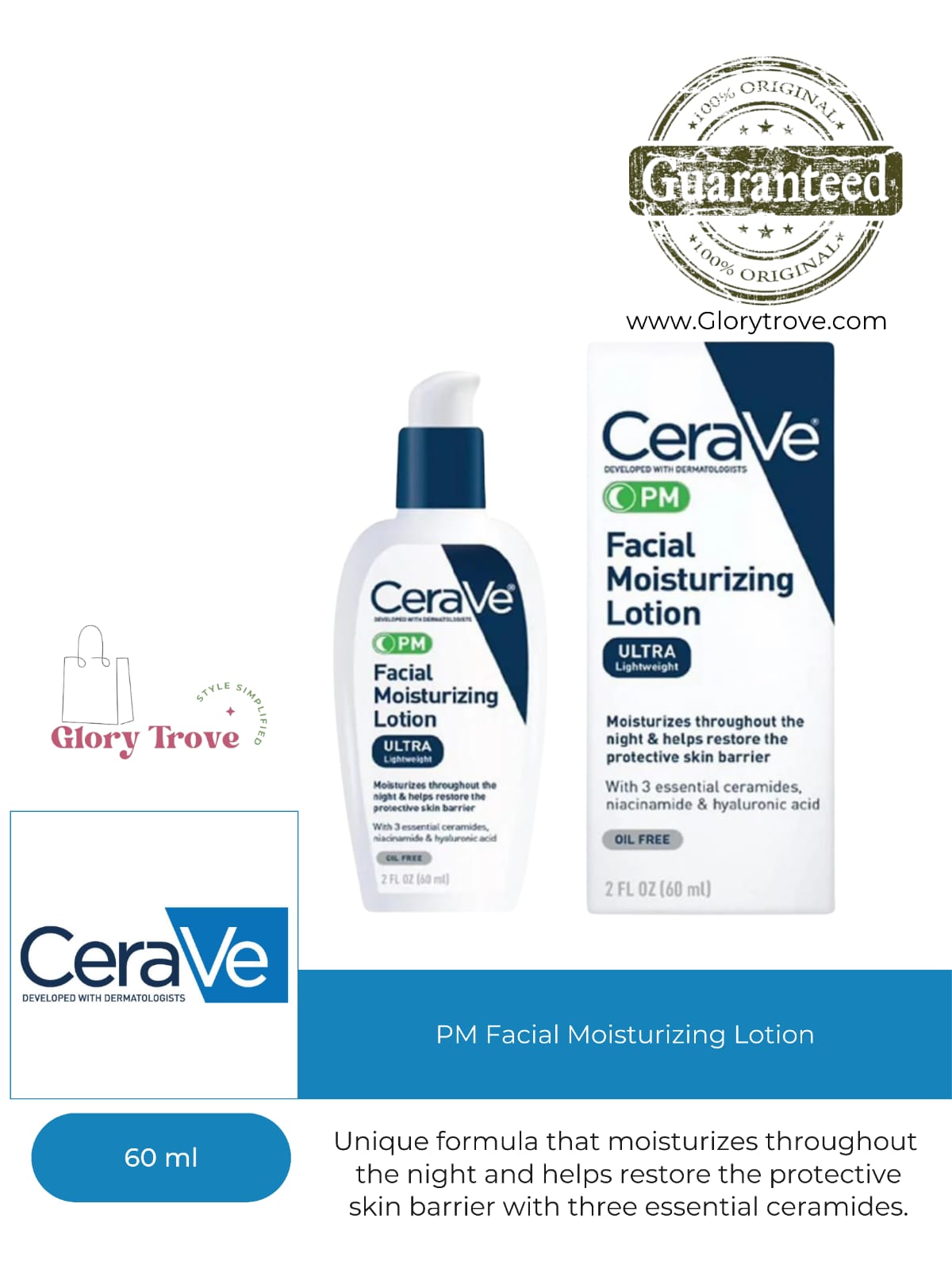 CeraVe- PM Facial Moisturizing Lotion 60ml