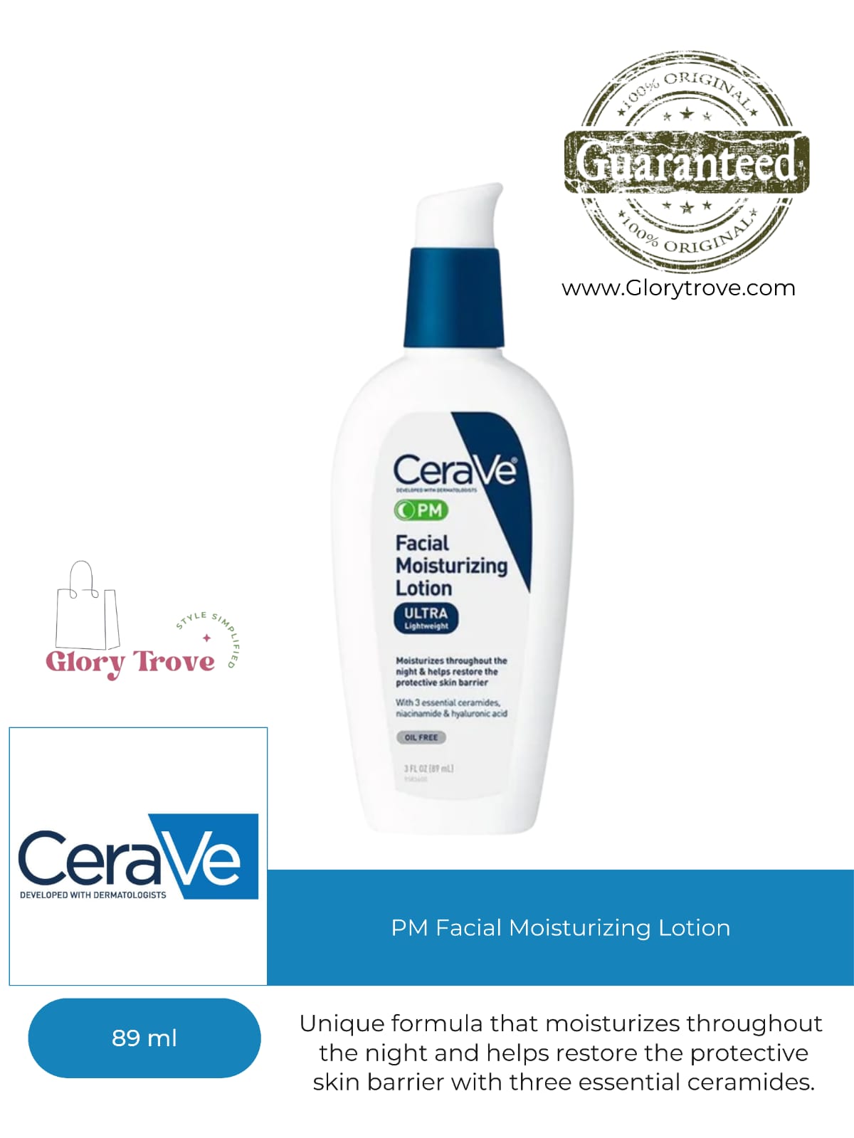 CeraVe- PM Facial Moisturizing Lotion 89ml