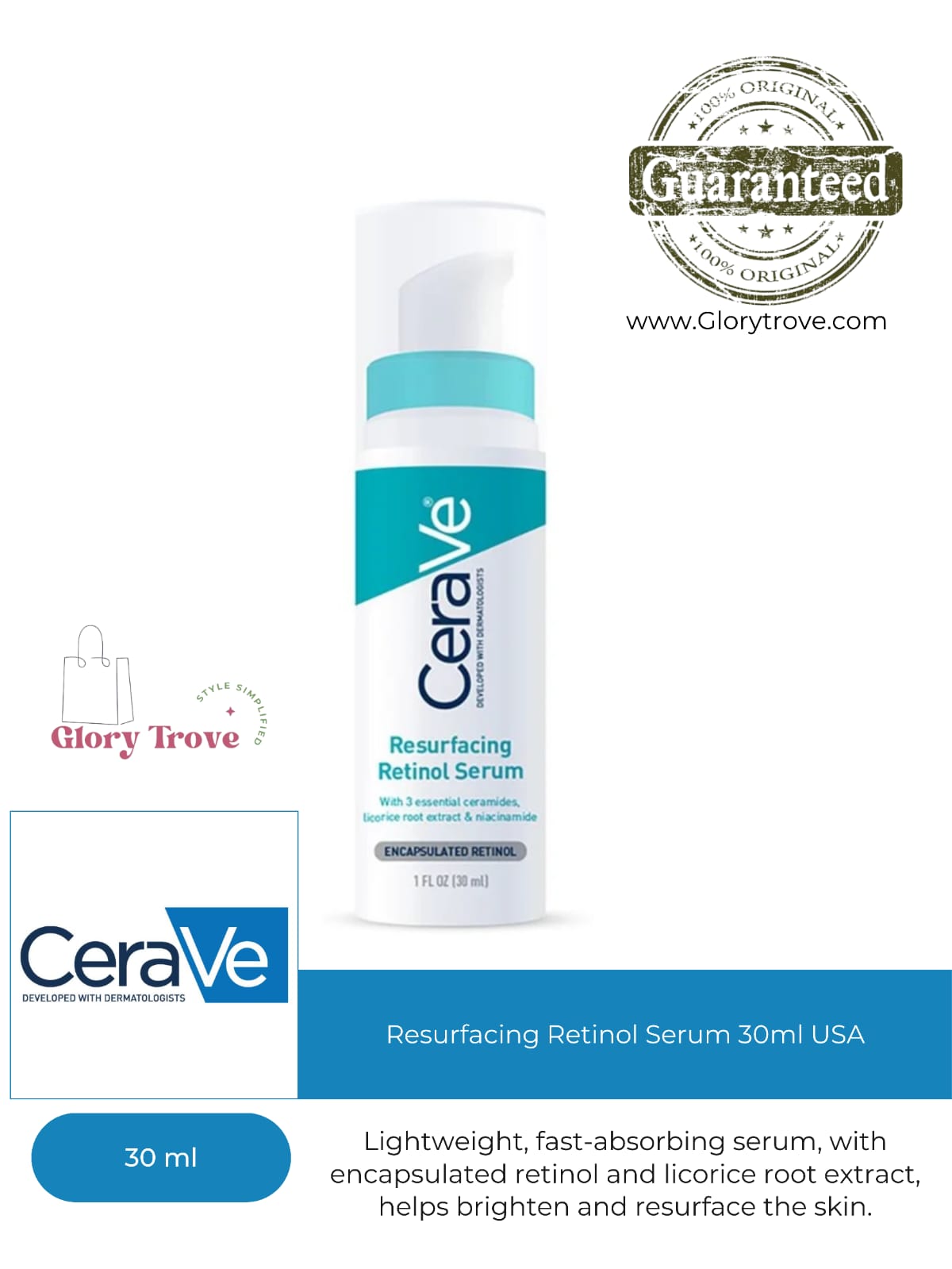 CeraVe Resurfacing Retinol Serum 30ml USA