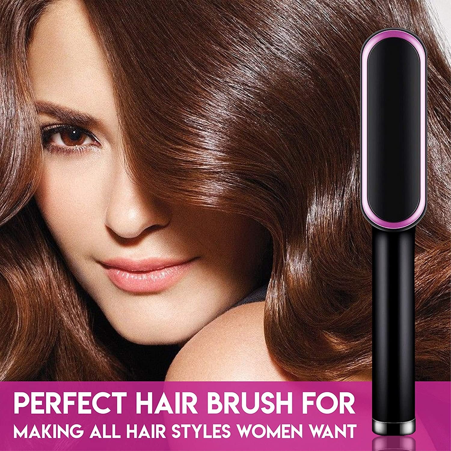 2 In 1 Straightening Brush With 3 Heat Levels Comb