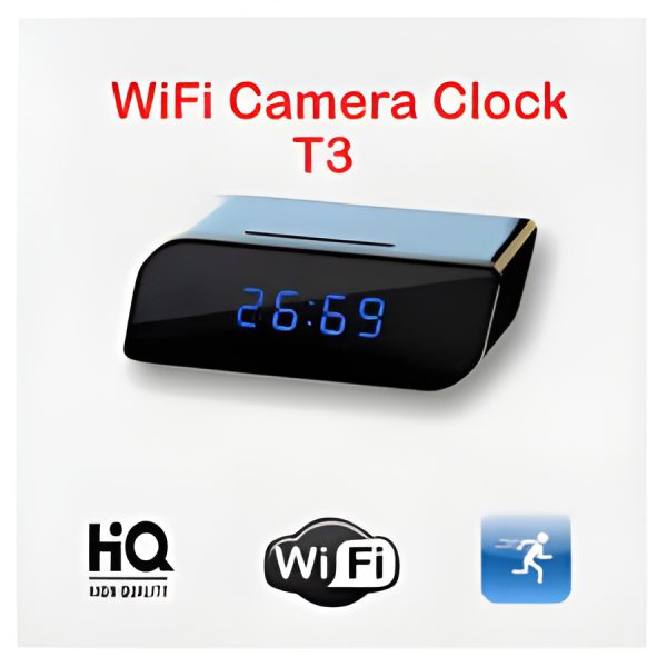 Hidden Digital Clock Camera Video Recorder |  T3 Wifi Table Clock Hd 1080p (High Quality)