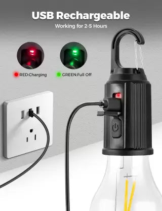 LED Waterproof Tent Light Type-C USB Rechargeable With Hook (Break Resistant Material)