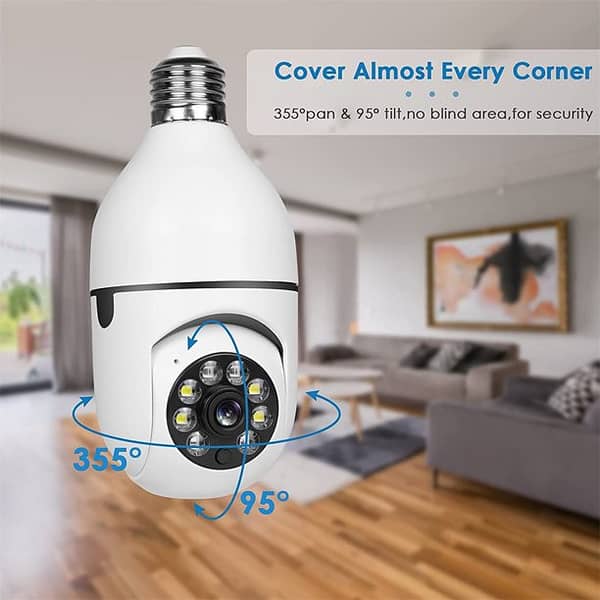 Bulb Camera 1080p Wifi 360 Degree Panoramic Night Vision Two-way Audio Motion Detection