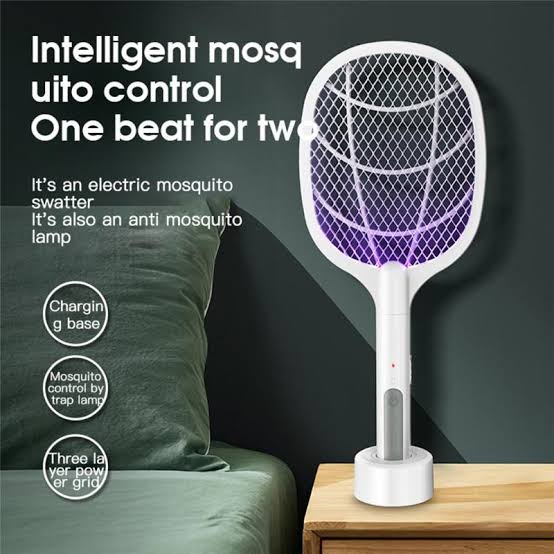 USB Rechargeable Electric Mosquito Killer Racket 2 In 1 Led Flash Light (random Color)