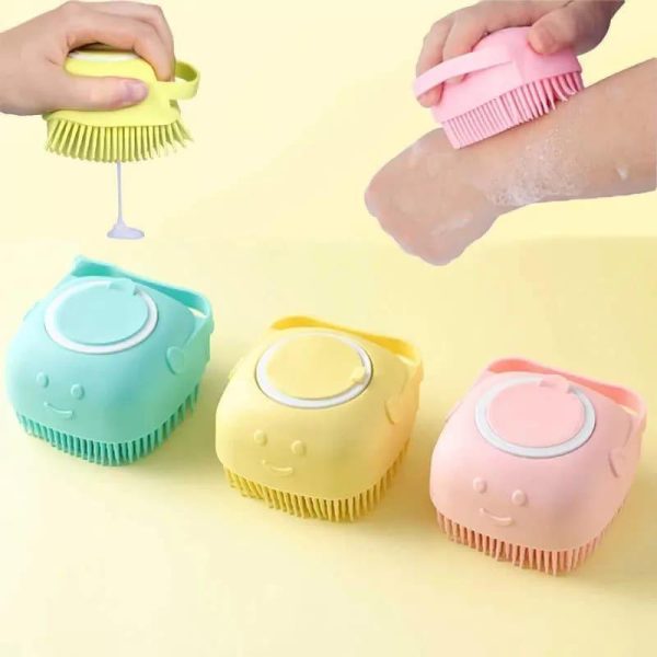 Soft Silicone Baby Showers Cleaning Bath Brushes (Set of 2 Brushes)