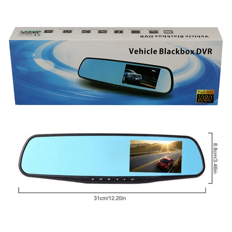 Full HD 1080P Dual Mirror Camera With 4.5″ TFT LCD Crystal-Clear Recording Vehicle Blackbox DVR