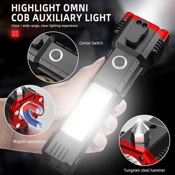 Versatile High-power Led Flashlight: Rechargeable And Multifunctional For Your Lighting Needs(1200mah)0 Mh)